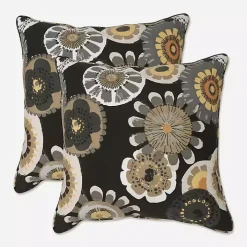 Black Crosby Outdoor Pillows, Set of 2