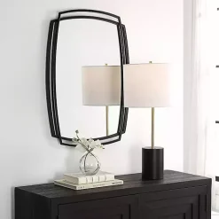 Black Curved Overlapping Wall Mirror
