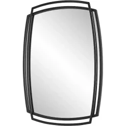 Black Curved Overlapping Wall Mirror