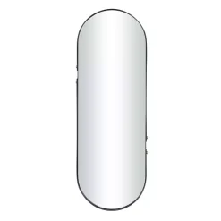 Black Cut Metal Gold Accents Oblong Wall Mirror