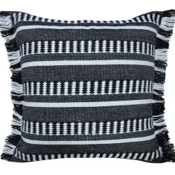 Black Dash Stripe Indoor/Outdoor Pillow