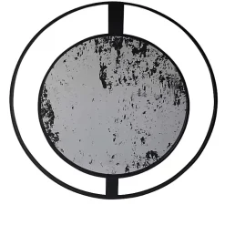 Black Distressed Floating Wall Mirror