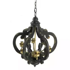 Black Distressed Gold Chandelier