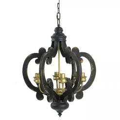 Black Distressed Gold Chandelier