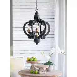 Black Distressed Gold Chandelier