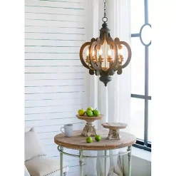 Black Distressed Gold Chandelier