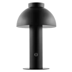Black Dome LED Cordless Table Lamp, 12 in.