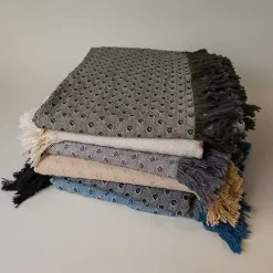 Black Dotted Woven Throw