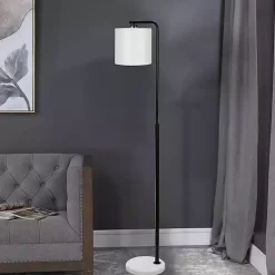 Black Downbridge Marble Base Floor Lamp