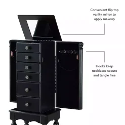Black 5-Drawer Ollie Petite Jewelry Armoire