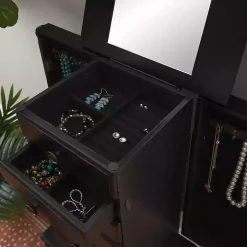 Black 5-Drawer Ollie Petite Jewelry Armoire