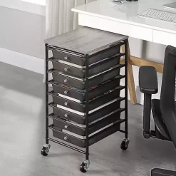Black 8-Drawer Rolling Storage Cart