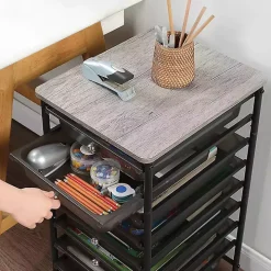 Black 8-Drawer Rolling Storage Cart