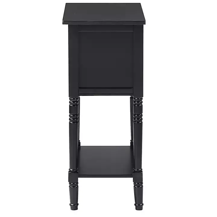 Black 3-Drawer Turned Legs Accent Table