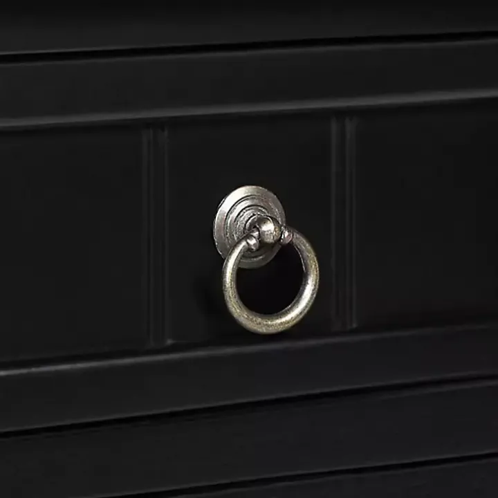 Black 3-Drawer Turned Legs Accent Table