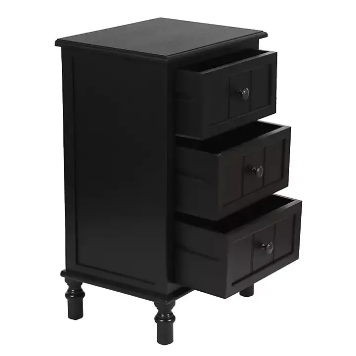 Black 3-Drawer Winnie Accent Table