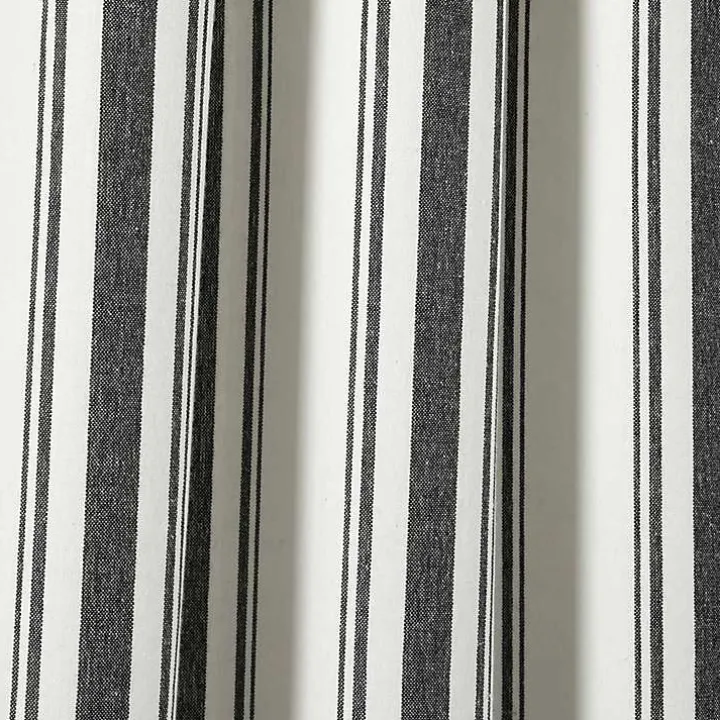 Black Farmhouse Stripe Curtain Panel Set, 108 in.