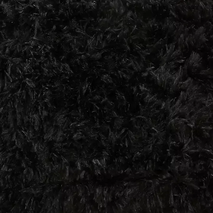 Black Faux Fur Lumbar Pillow