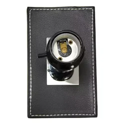 Black Faux Leather Charging Table Lamp