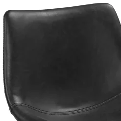 Black Faux Leather Counter Stools, Set of 2