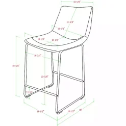 Black Faux Leather Counter Stools, Set of 2