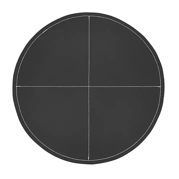 Black Faux Leather Placemats, Set of 4