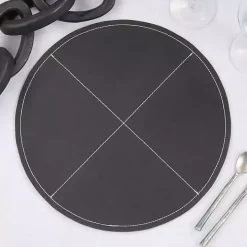 Black Faux Leather Placemats, Set of 4
