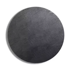 Black Faux Leather Round Placemat