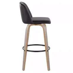 Black Faux Leather Torino Bar Stools, Set of 2