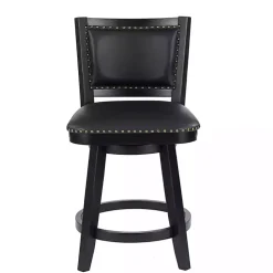 Black Faux Leather Upholstered Counter Stool