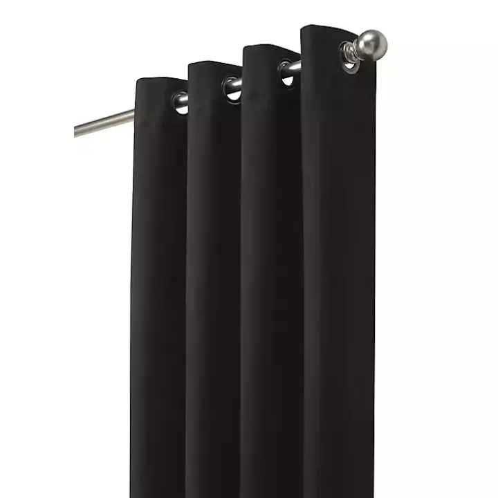Black Faux Suede Blackout Curtain Panel, 95 in.