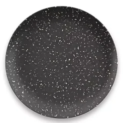 Black Faye Melamine Dinner Plates, Set of 6