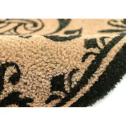 Black Fleur De Lis Monogram G Doormat