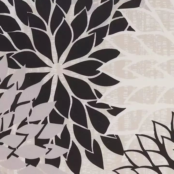 Black Floral Chevron Outdoor Throw Pillow