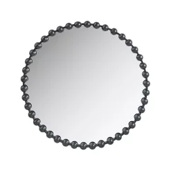 Black Foiled Beaded Wall Mirror, 36 in.