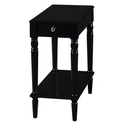 Black French Country Single Drawer Accent Table