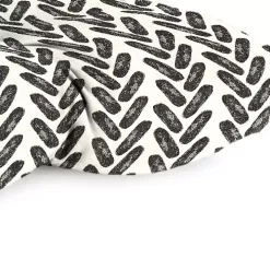 Black French Edge Outdoor Wicker Settee Cushion