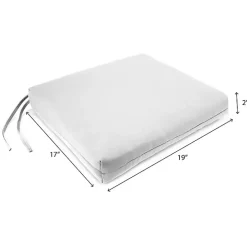 Black French Edge Outdoor Chair Cushions, Set of 2