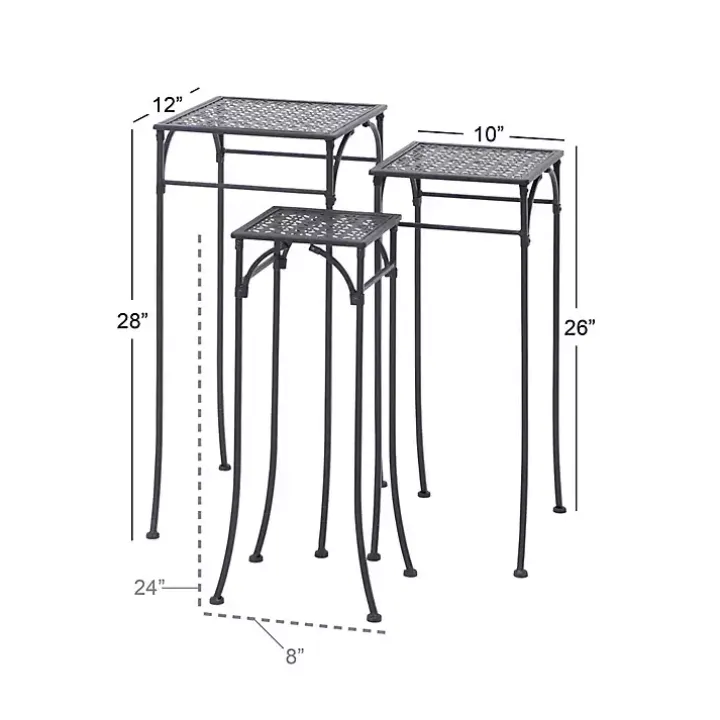 Black Garden 3-pc. Plant Stand Set