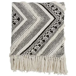 Black Geometric Diamond Throw