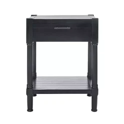 Black Geometrical Industrial Pull Accent Table