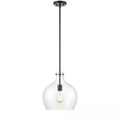Black Glass Globe Pendant Light