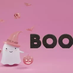 Black Glitter Boo Tabletop Blocks, Set of 3