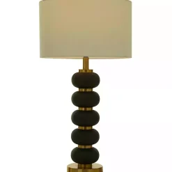 Black Gold Metal Spindle Table Lamp
