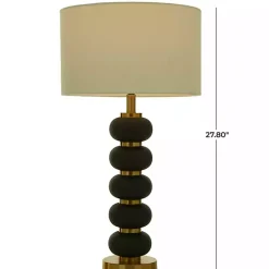 Black Gold Metal Spindle Table Lamp