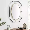 Black Gold Scalloped Oval Frame Wall Mirror