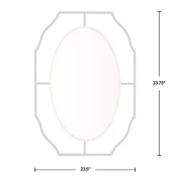 Black Gold Scalloped Oval Frame Wall Mirror