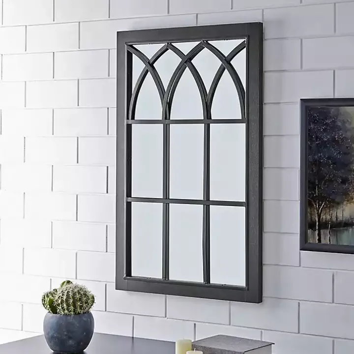 Black Grandview Arched Frame Mirror