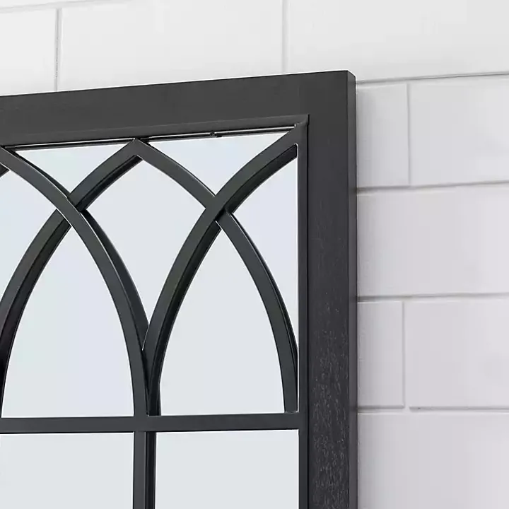 Black Grandview Arched Frame Mirror