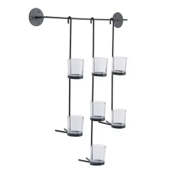 Black Hanging Glass Votive Wall Plaque